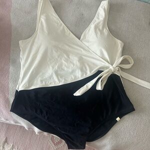 Summersalt Black & White Wrap Swimsuit
